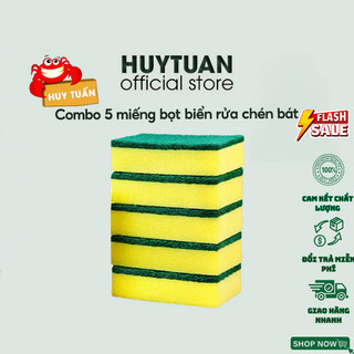 Combo 5 miếng bọt biển mút xốp rửa bát rửa chén đa năng chống trầy xước