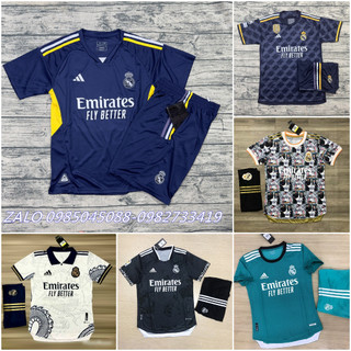 Áo bóng đá real madrid/quần áo bóng đá câu lạc bộ real madrid-vải gai thái cao cấp