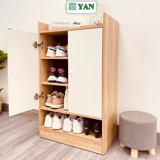Tủ giày, kệ giày gỗ thông minh 2 cánh nhiều ngăn hiện đại sức chứa lớn 4 tầng - gp108.41