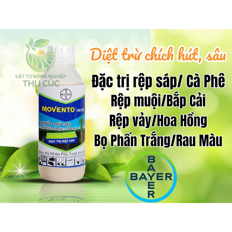 MOVENTO (chai, trị bọ trĩ, rệp sáp, bọ trĩ, bảo vệ hoa hồng và các loại cây trồng, lưu dẫn hai chiều, hiệu quả cực mạnh