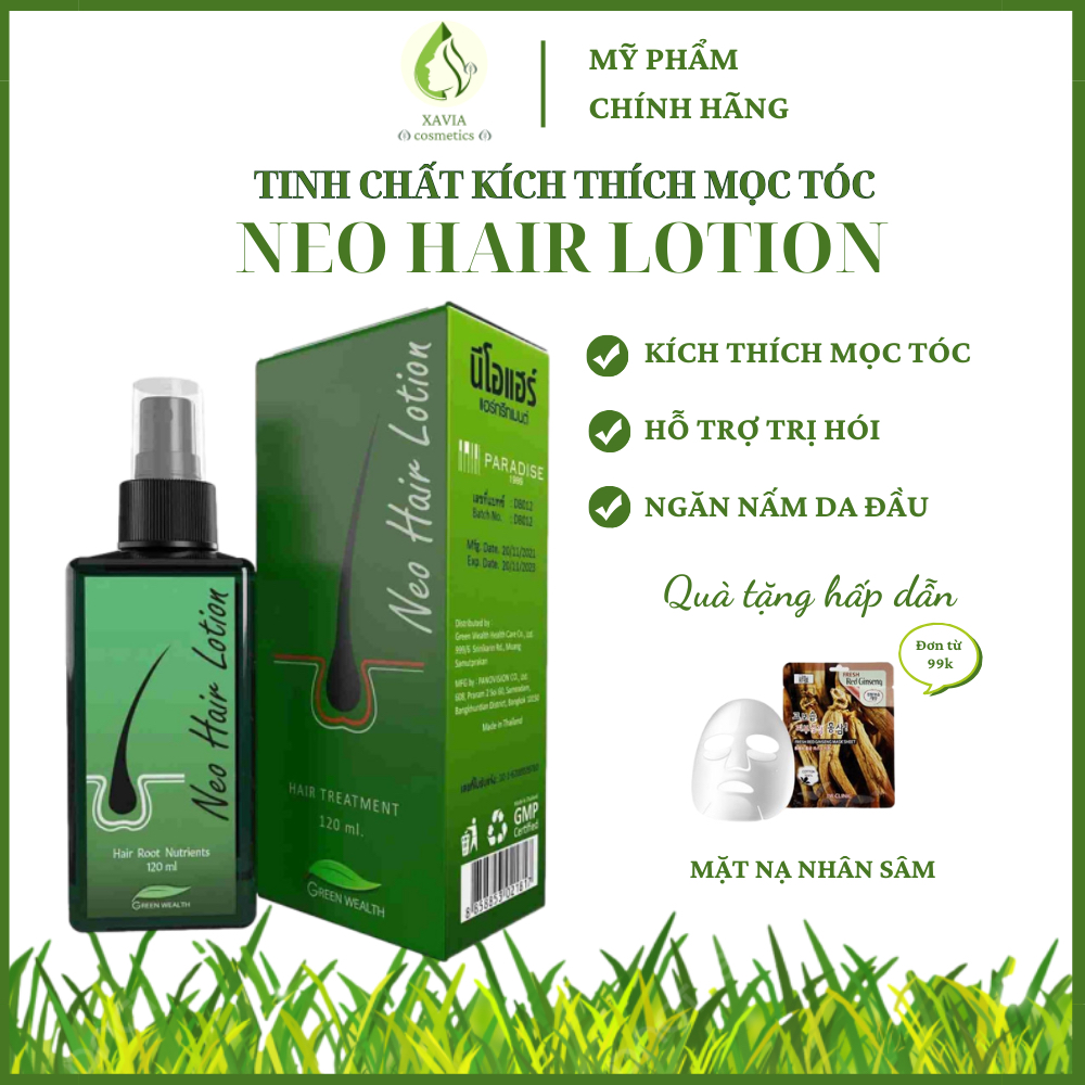 Tinh chất kích thích mọc tóc NEO HAIR LOTION, kích mọc tóc Nhanh - Khỏe - An toàn, Dung tích 120ml - XAVIA COSMETICS