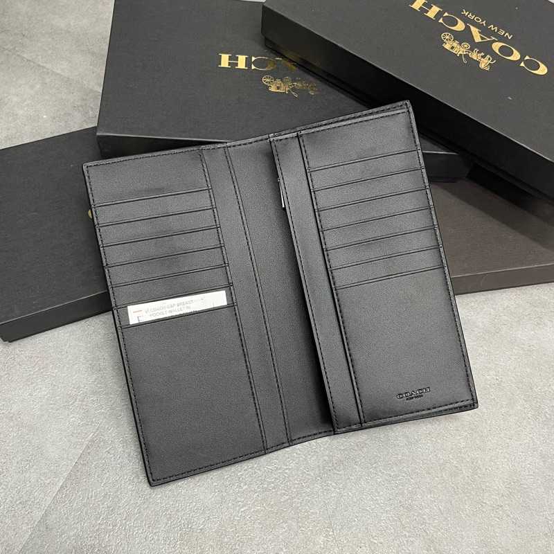 VÍ COACH GẬP BREAST POCKET WALLET IN SIGNATURE - VÍ COACH DÀI CHÍNH HÃNG - F75013