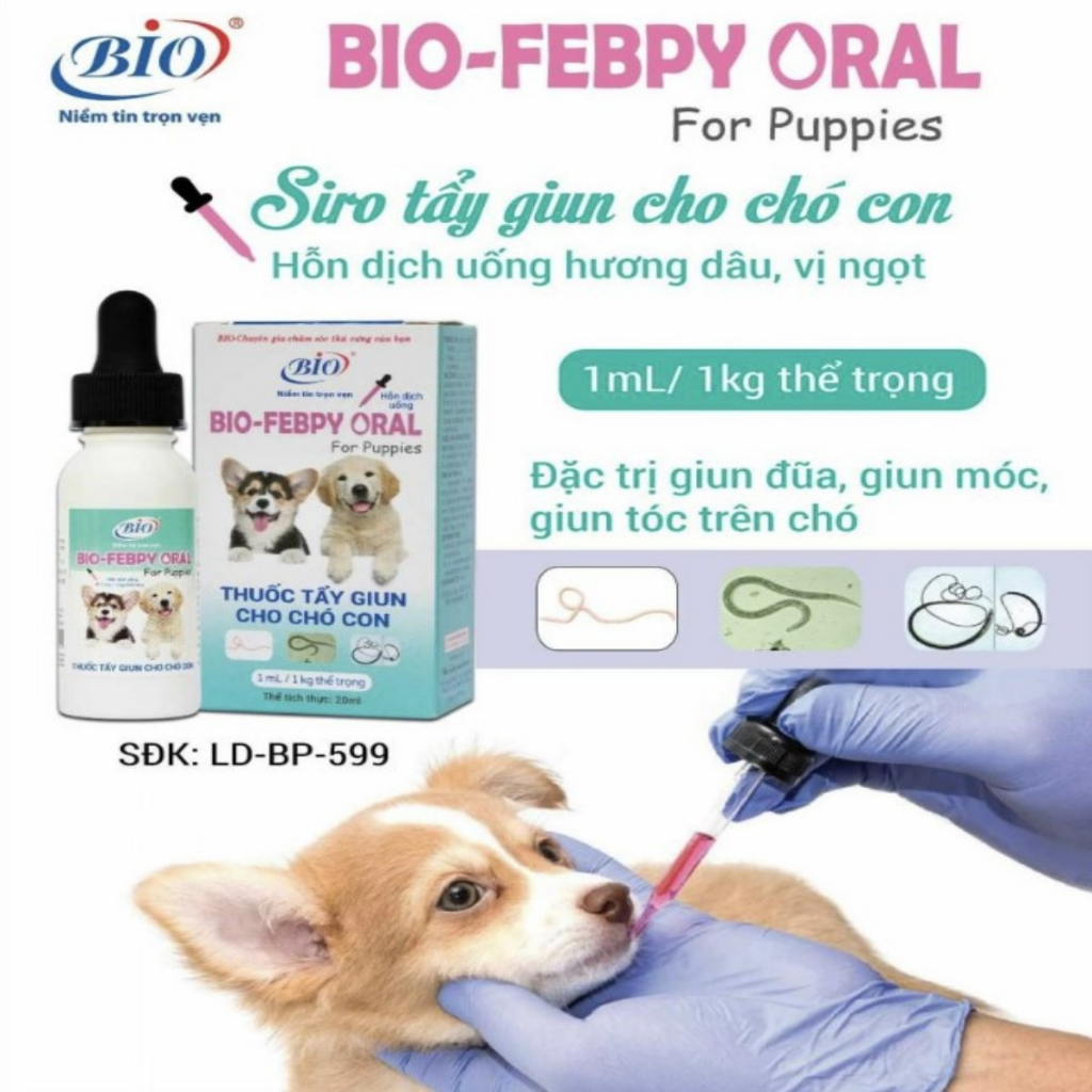 Siro Tẩy Giun Cho Chó Con Vị Dâu Bio Febpy Oral