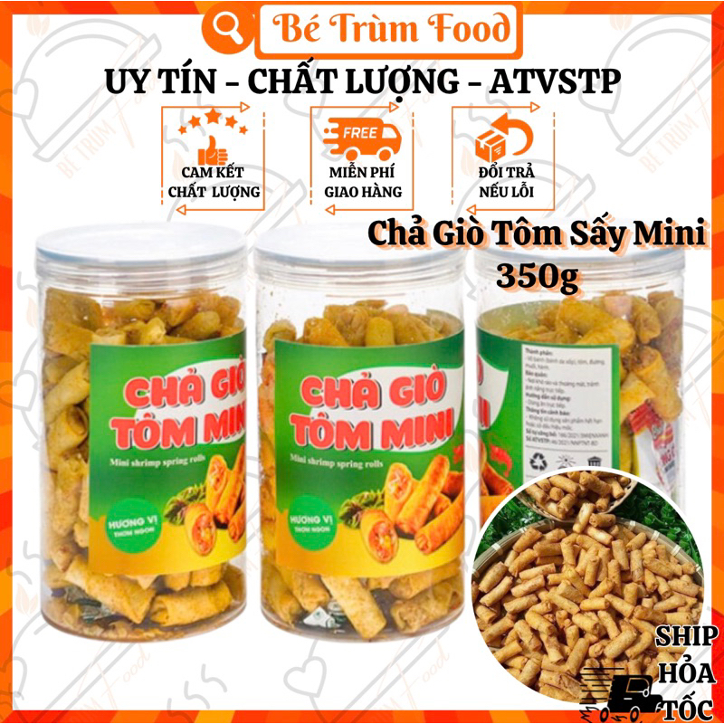Chả Giò Tôm Sấy Mini Ăn Liền 350g 𝐅𝐫𝐞𝐞𝐒𝐡𝐢𝐩 (Hình Thật 100%) Bé Trùm Food