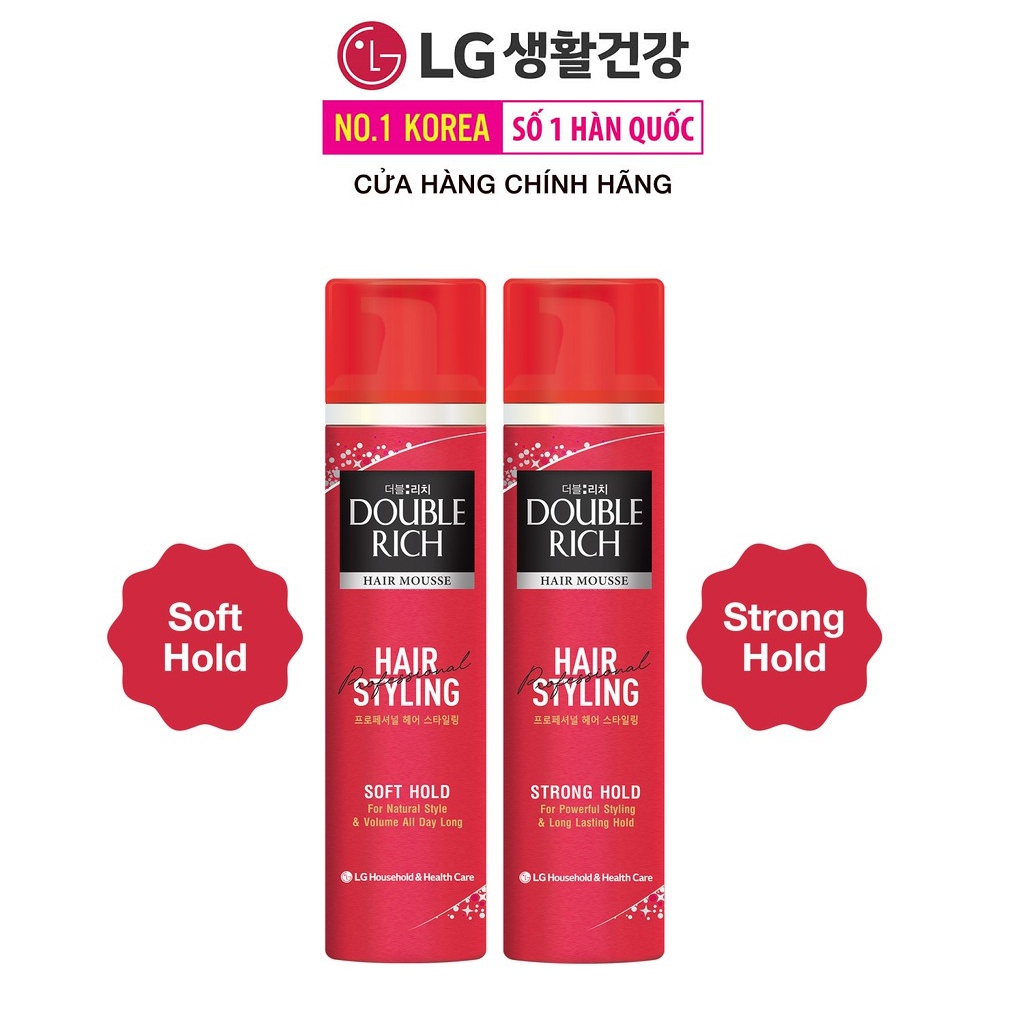 Mousse Tạo Kiểu Tóc, Bảo Vệ Tóc Double Rich HAIR MOUSSE 150ml