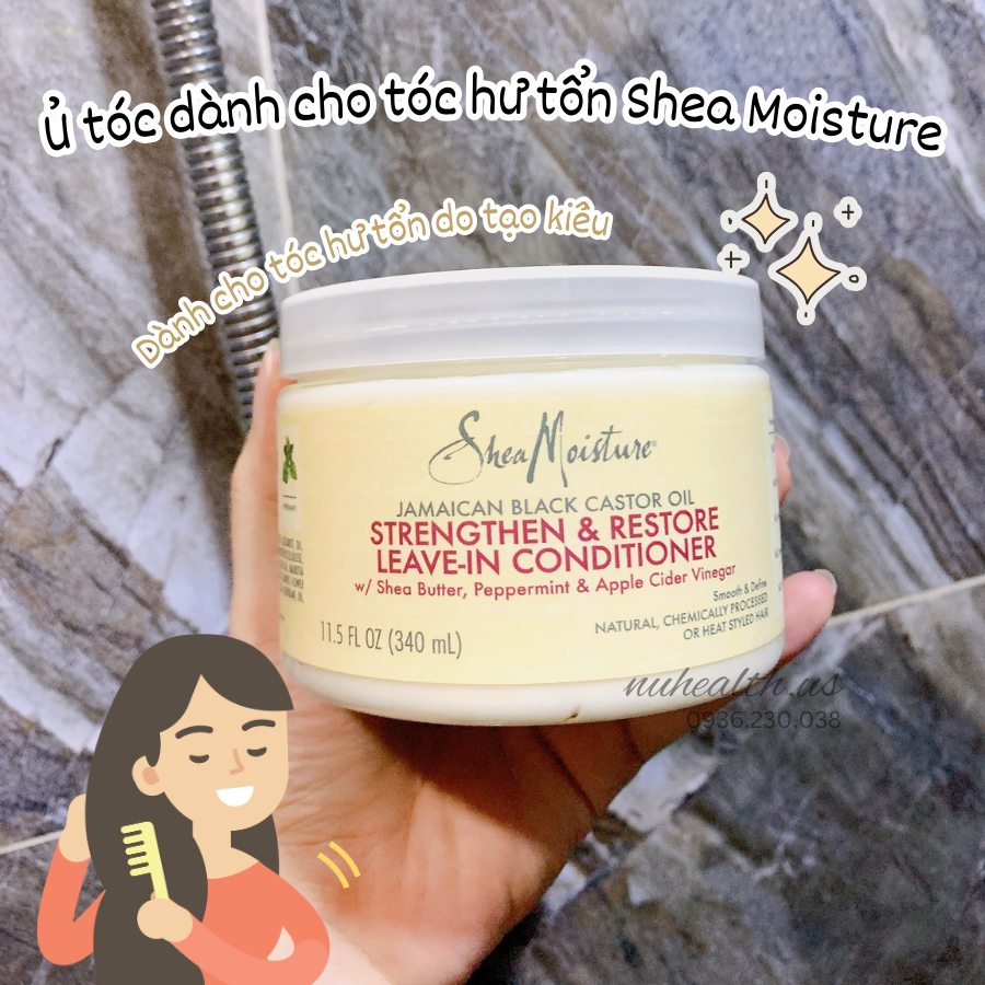 Kem Xã Cho Tóc Khô Hư Tổn SheaMoisture Shea Moisture Jamaican Black Castor Oil 340ml Của Mỹ
