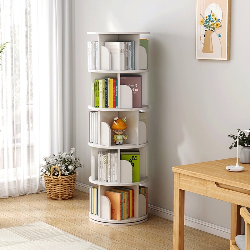 Kệ sách xoay tròn, kệ gỗ xoay 360 đựng sách vở, tài liệu. Giá sách gỗ xoay nội thất hiện đại. Thiết kế thông minh