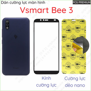 Kính cường lực full/ dán cường lực màn hình Vsmart Bee 3 nano dẻo trong suốt, nhám chống vân tay, bảo vệ mắt
