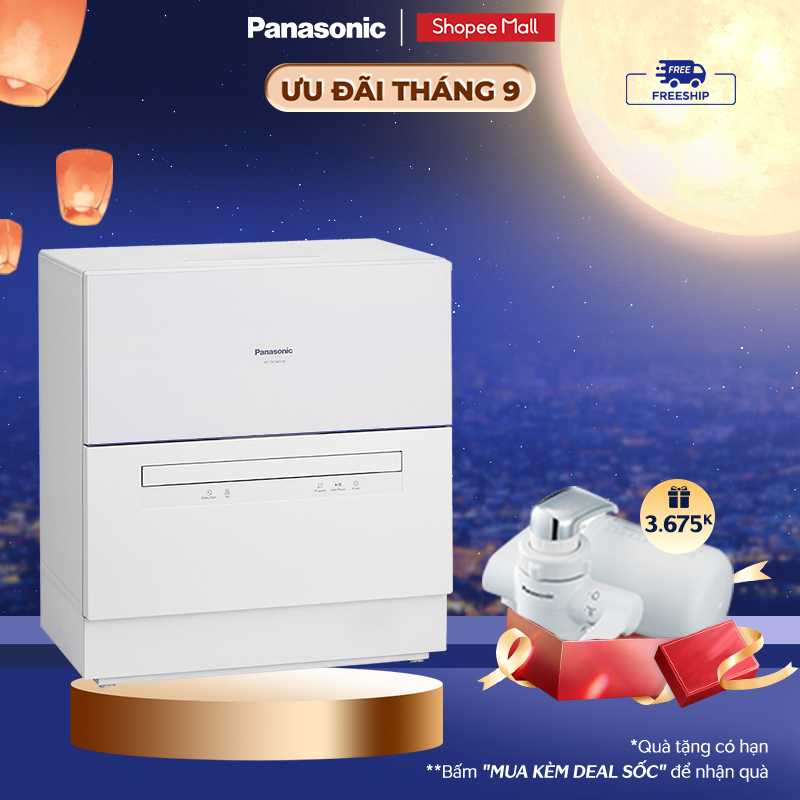 Máy rửa bát để bàn Panasonic NP-TH1WEVN - Có chức năng sấy khô