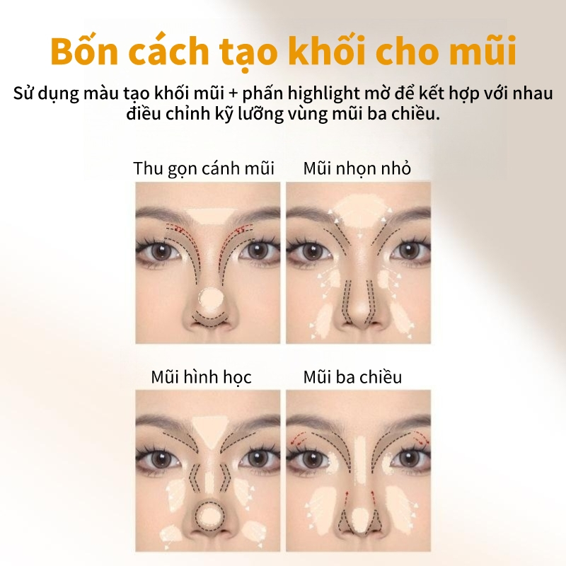 VEECCI - Bảng Phấn Tạo Khối Và Bắt Sáng VEECCI Tự Nhiên Lâu Trôi Chống Thấm Nước Hot Douyin