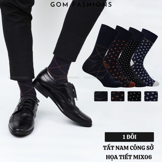 Vớ nam cổ cao đi giày tây GOMTAT mẫu MIX06, chất liệu cotton mềm mại, hút ẩm thoáng khí  -GOM-MIX06-1DOI