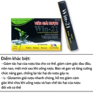Viên giải rượu win-21 usa hộp 4viên