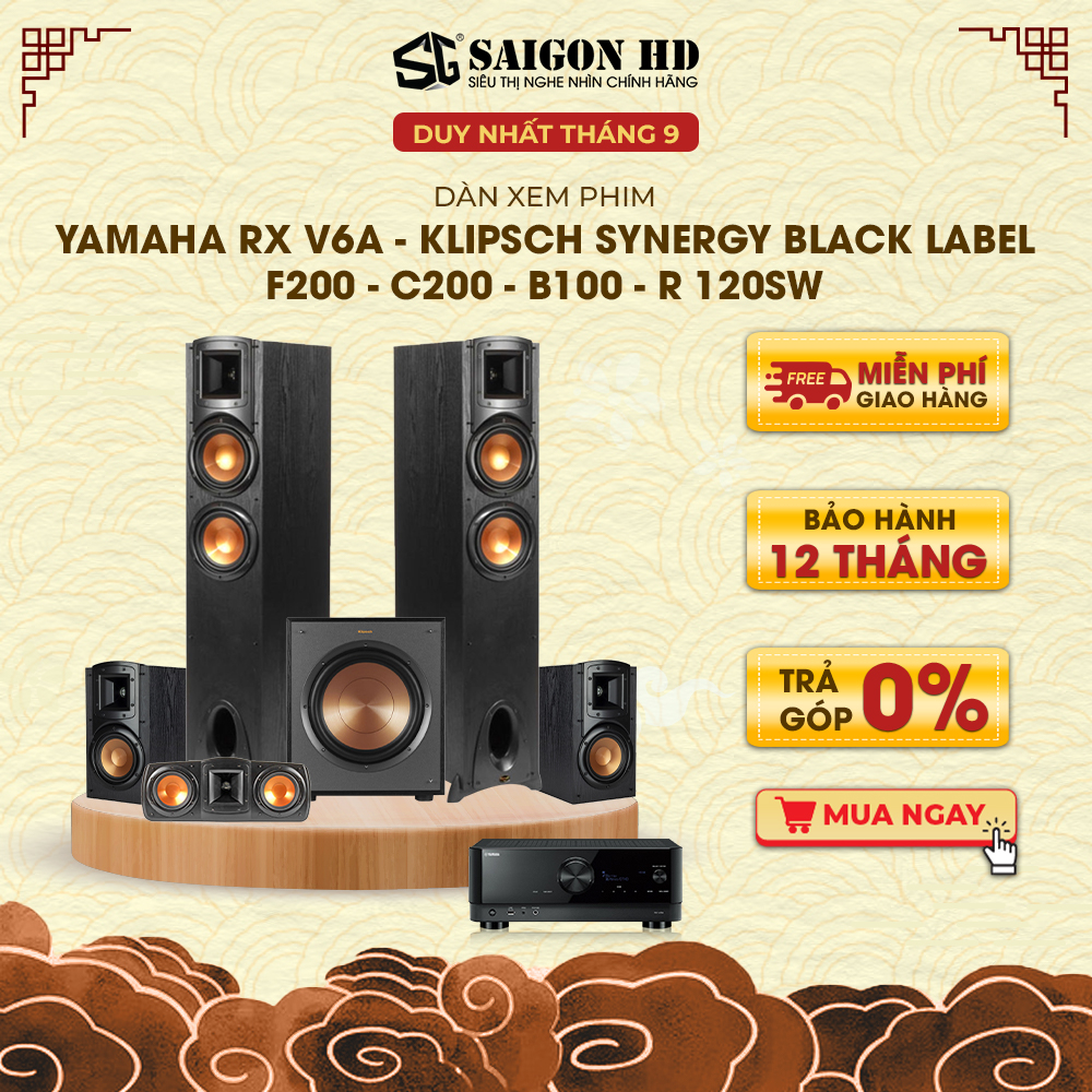 Dàn âm thanh xem phim YAMAHA RX V6A - KLIPSCH F200 - C200 - B100 - KLIPSCH R 120SW - Hàng chính hãng, giá tốt