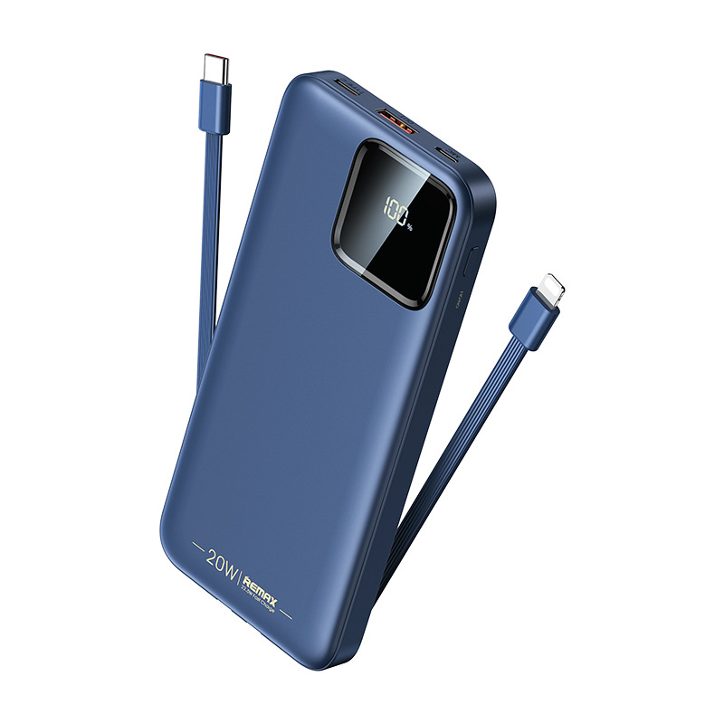 Pin dự phòng sạc nhanh Remax RPP-500 Suji Series 10000mAh tích hợp 2 cáp sạc - hỗ trợ QC 22.5W và PD 20W