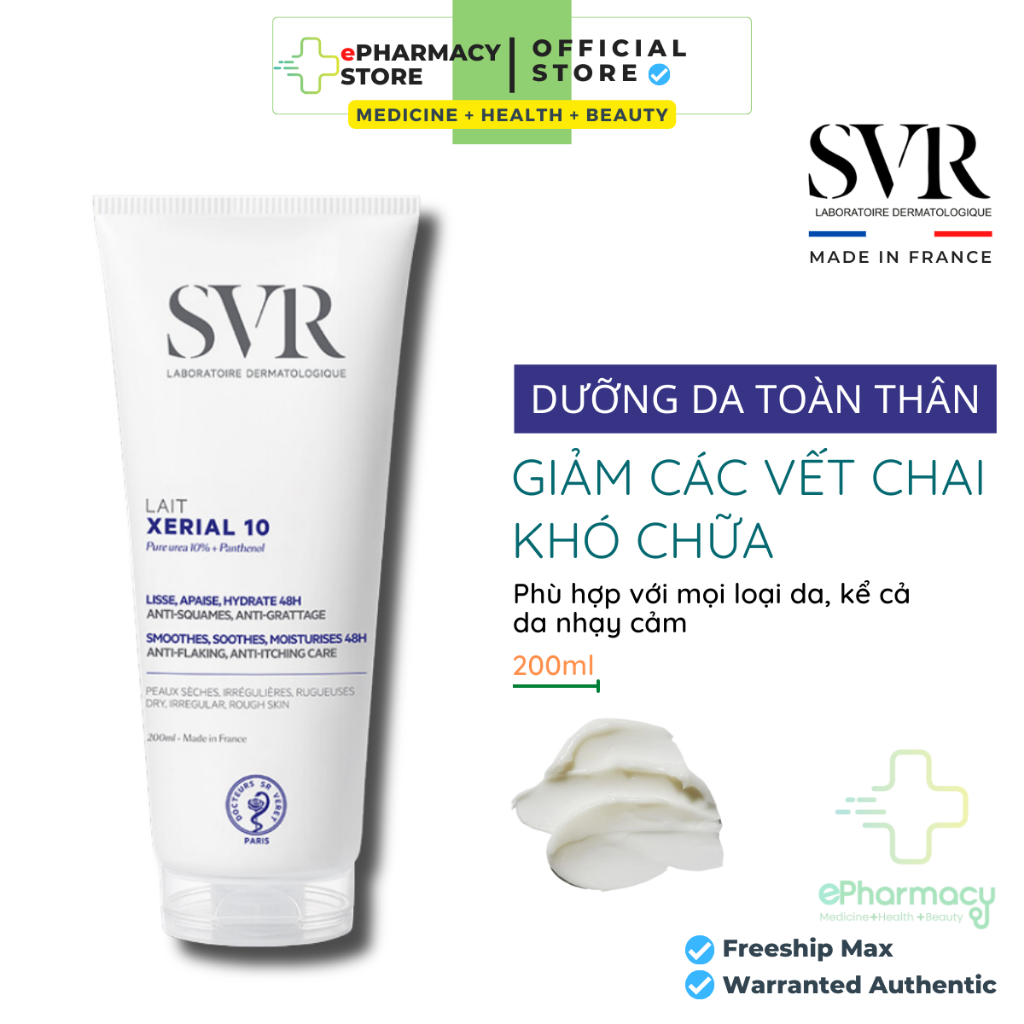 Kem Dưỡng Da Toàn Thân SVR Xérial 10 Lait Corps cấp ẩm và làm dịu 200ml