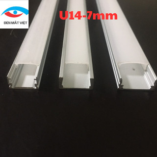 Thanh nhôm led U đình hình U14-7mm( Ko gồm Led), Lắp tủ rượu, thanh nhôm U cao cấp. Dùng dây led dán, Led Thanh