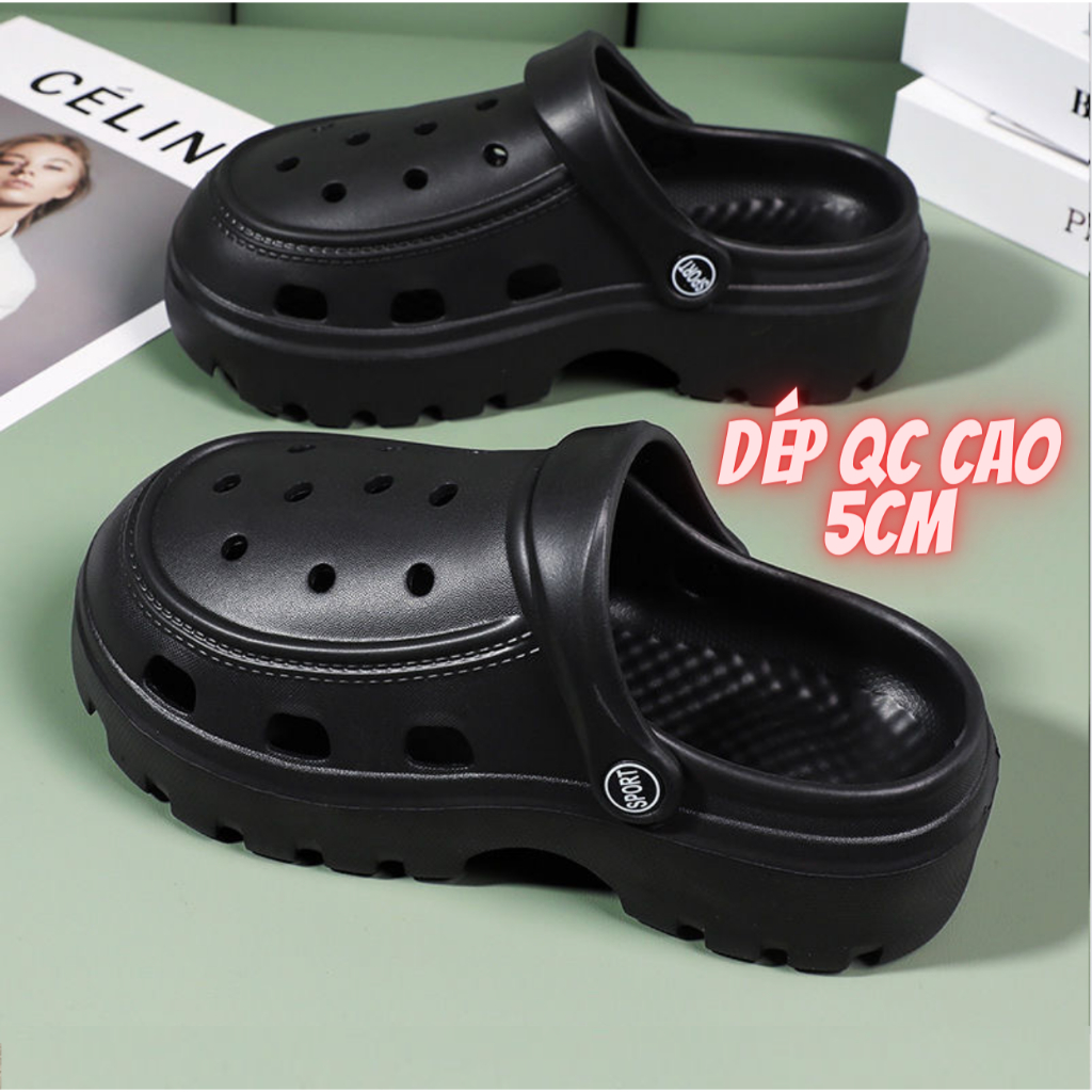 Cross Nữ Hàng QC Cao Cấp Đế EVA Cao 5cm, Sục Nữ Cross Siêu Nhẹ Có Gắn Kèm Phụ Kiện