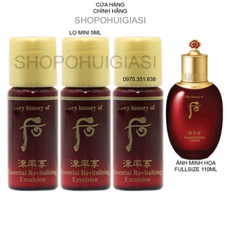 [Lọ mini 5ml] Cặp Nước Hoa Hồng Và Sữa Dưỡng Đồng Y Cung Cấp Tân Dịch Cho Da Tươi Trẻ Whoo Đỏ 5ml