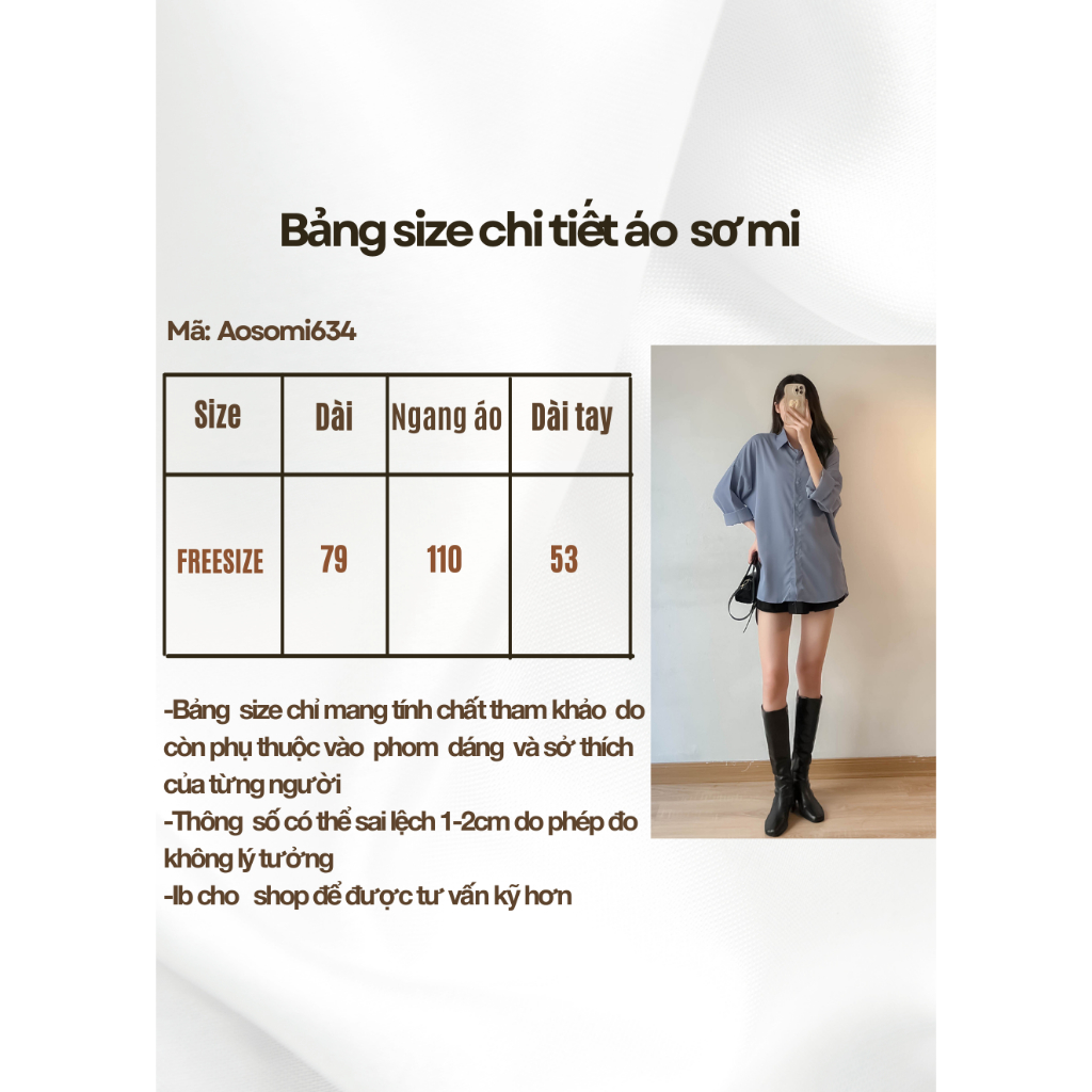 Áo Sơ Mi Nữ form rộng dài tay phong cách vintage hàn quốc cao cấp trơn AoSomi634__P0K12