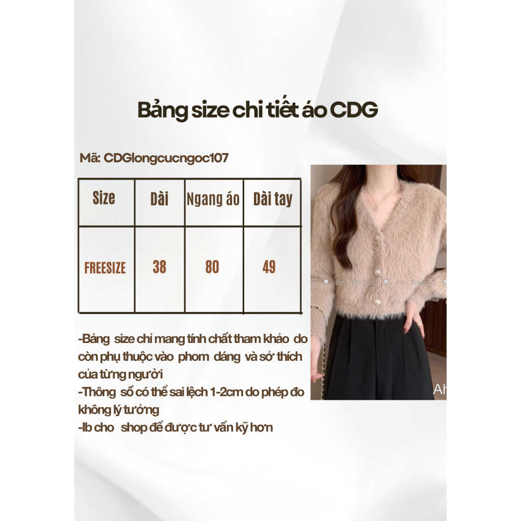 Áo cardigan lông thỏ croptop mã CDGlongcucngoc107_P8K1