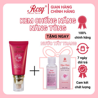  Kem Chống Nắng Rosy Kiềm Dầu, Kem Chống Nắng Nâng Tone, SPF50 PA +++ Phù Hợp Cho Mọi Loại Da