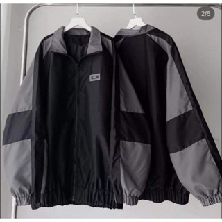 Áo Khoác Gió Phối Màu Đen XáM , Áo Khoác Gió Nam Nữ Unisex