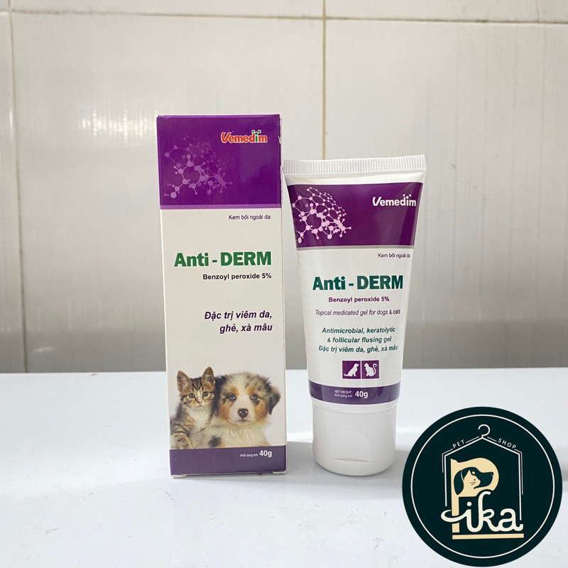 Vemedim DIPTIVET, ANTI -DERM - Thuốc mỡ bôi ngoài da, vết thương, bệnh ngoài da cho chó mèo - Pika Petshop