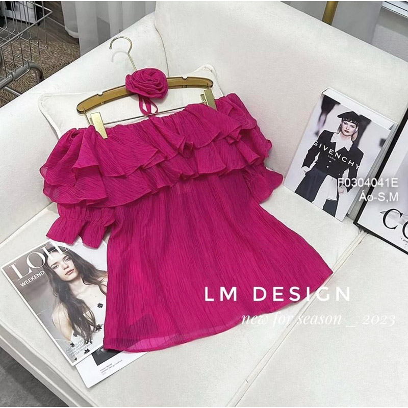 Áo Sơ Mi Voan Trễ Vai Chun Thun Tay Búp Phối Choker Hoa Siêu Gợi Cảm Ulzzang Hồng Nhi Store