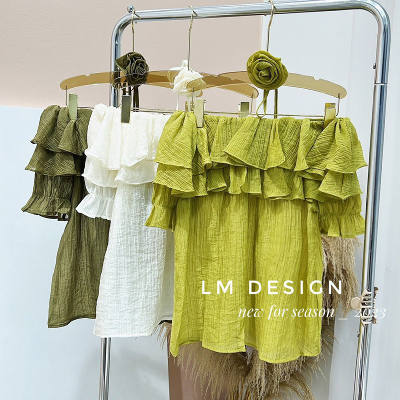 Áo Sơ Mi Voan Trễ Vai Chun Thun Tay Búp Phối Choker Hoa Siêu Gợi Cảm Ulzzang Hồng Nhi Store