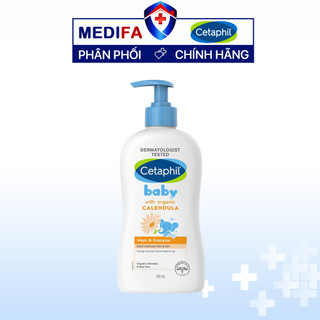 Sữa tắm gội Cetaphil Baby Wash & Shampoo With Organic Calendula 400mL dịu lành cho bé