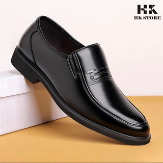 Giày da nam trung niên - da bò thật 100% kết hợp đê kếp cao cấp sang xịn - hàng chính hãng HK.STORE