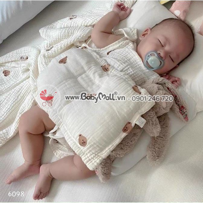Gối lõm xô Muslin cho bé sơ sinh