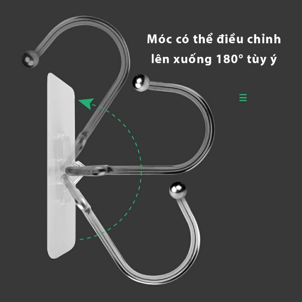 Combo 5 Cái Móc Dán Tường Trong Suốt Size Lớn Siêu Chắc, Chịu Tải Cao, Móc Dán Tường Móc To