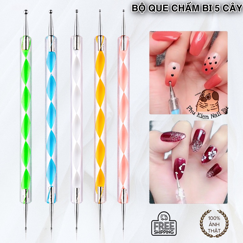 Bộ cọ chấm bi 5 cây