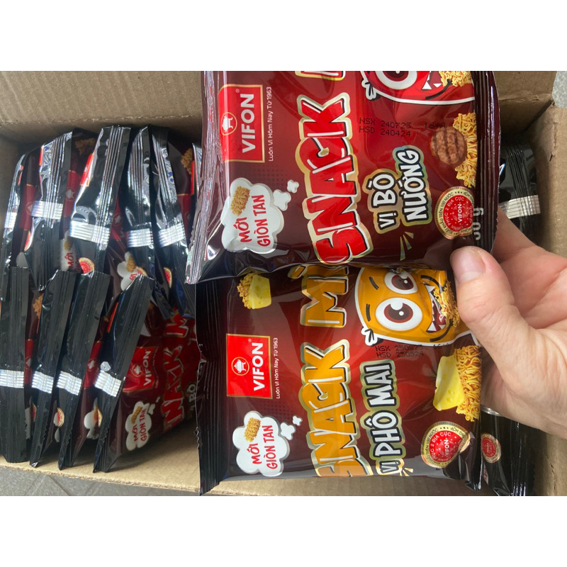 Snack mì ăn liền Vifon vị Bò nướng Hải sản Bơ tỏi Phô Mai gói 30g-đồ ăn vặt snack mì giòn ngon ăn liền Vifon