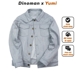  Áo Khoác Da Lộn DINOMAN Cao Cấp Cúc Đồng Cổ Bẻ Trẻ Trung Lịch Lãm 