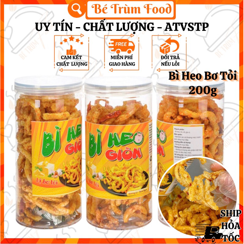 Bì Heo (Da Heo Sợi) Bơ Tỏi Thơm Ngon 200g 𝐅𝐫𝐞𝐞𝐒𝐡𝐢𝐩 (Hình Thật 100%) Bé Trùm Food