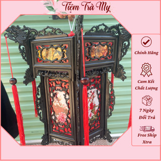 Đèn lồng nhựa giả gỗ - đèn lồng treo tết | tiệm trà my - mã tm083