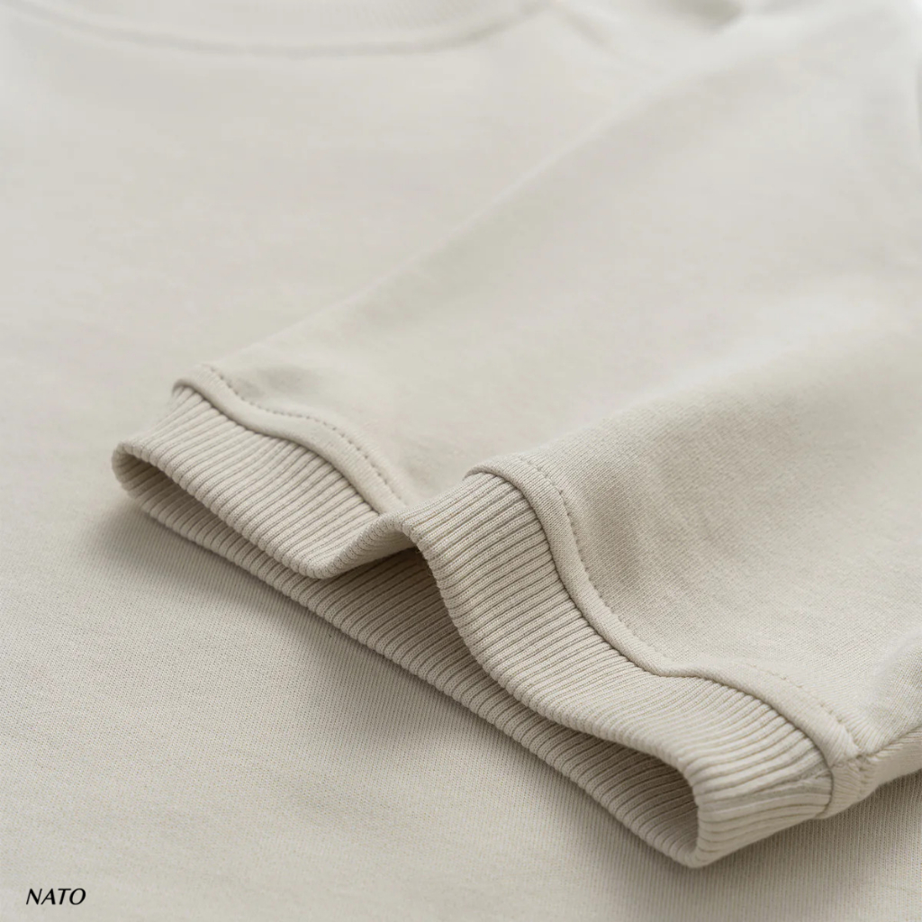 Áo Thun Nam NATO® "Alan - 280Gsm" Embroider/Raglan Áo Phông Trơn Tay Phối Cotton Đẹp Cổ Tròn Basic Đen Trắng Cao Cấp