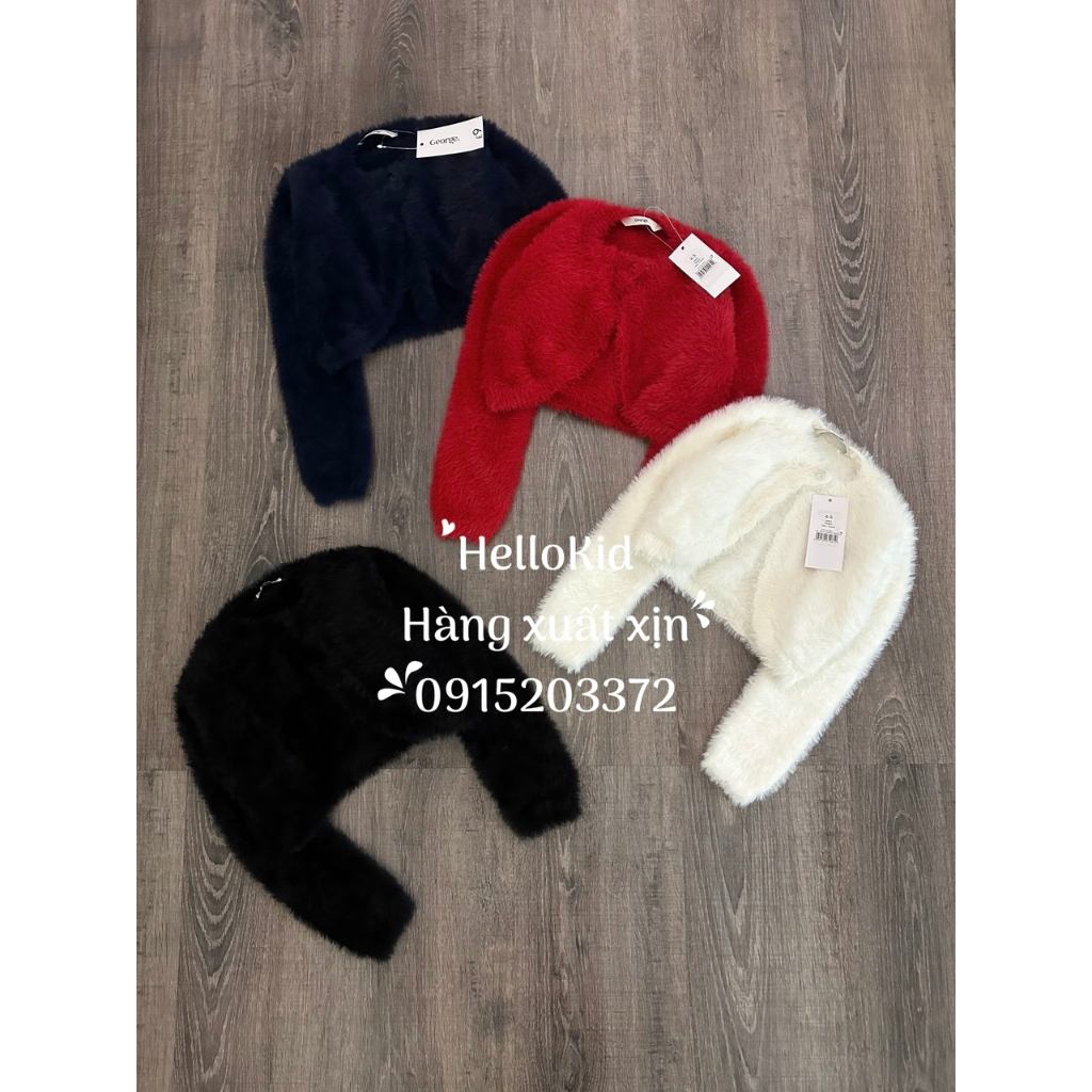 Áo cardigan len lông thỏ GG bé gái