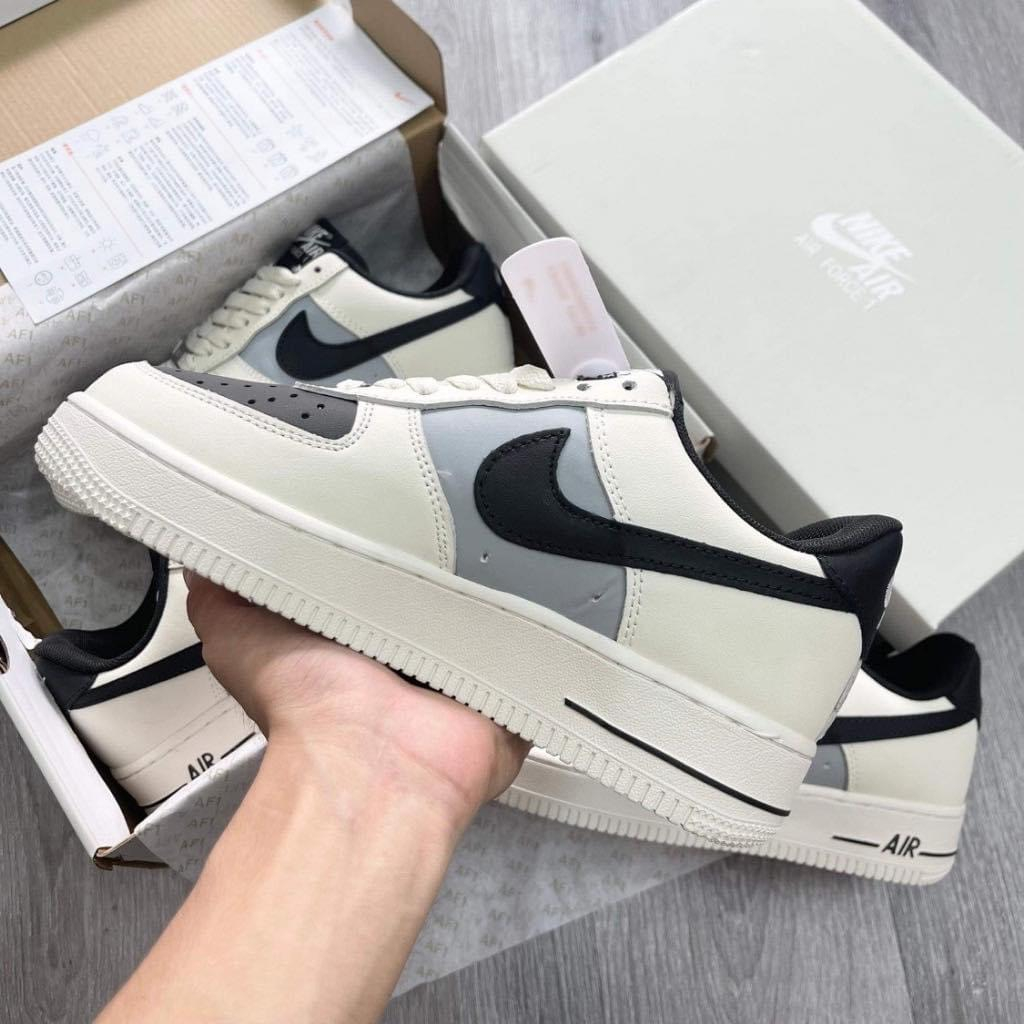 Giày_Nike Air Force 1 Mũi Đen, Giày AF1 Cream And Black Đế Air Bản Cao Cấp Hót Trend Size Nam Nữ Full Box Bill | BigBuy360 - bigbuy360.vn