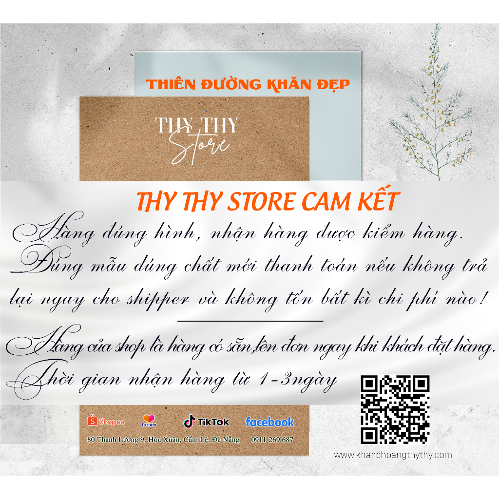 Khăn lụa vuông màu xám, cam đất xinh xắn họa tiết kích thước klv051 70x70cm THYTHY STORE