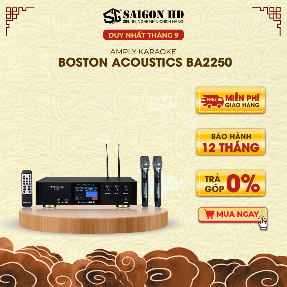 Amply Karaoke BOSTON ACOUSTICS BA2250 - Hàng Chính Hãng, Bảo Hành 12 Tháng