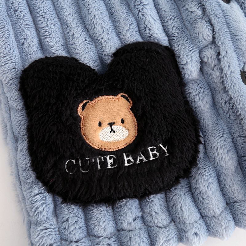 Bộ Ngủ Gấu Nâu Dễ Thương Có Mũ Siêu Dày Dặn