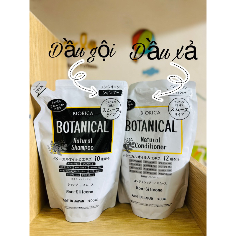 Dầu gội xả Botanical Biorica Organic Non Silicone [Bill Nhật-Bản nội địa Nhật]