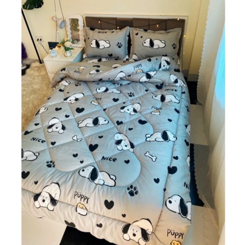 Set phao 5 món bao gồm( 1 chăn phao+1 ga trải giường+2 vỏ gối đầu+1 vỏ ôm) đủ size m6 m8 2m2