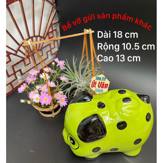 Heo đất tiết kiệm Chó đóm xanh lá size M