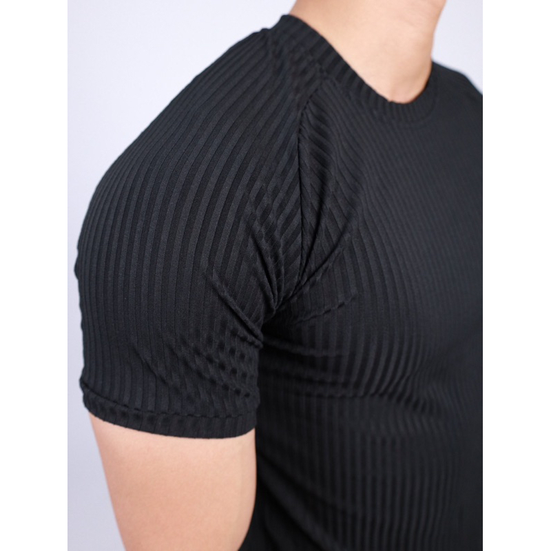Áo thun body Flo Menswear phối tay sọc gân đũa chất thun lạnh cao cấp