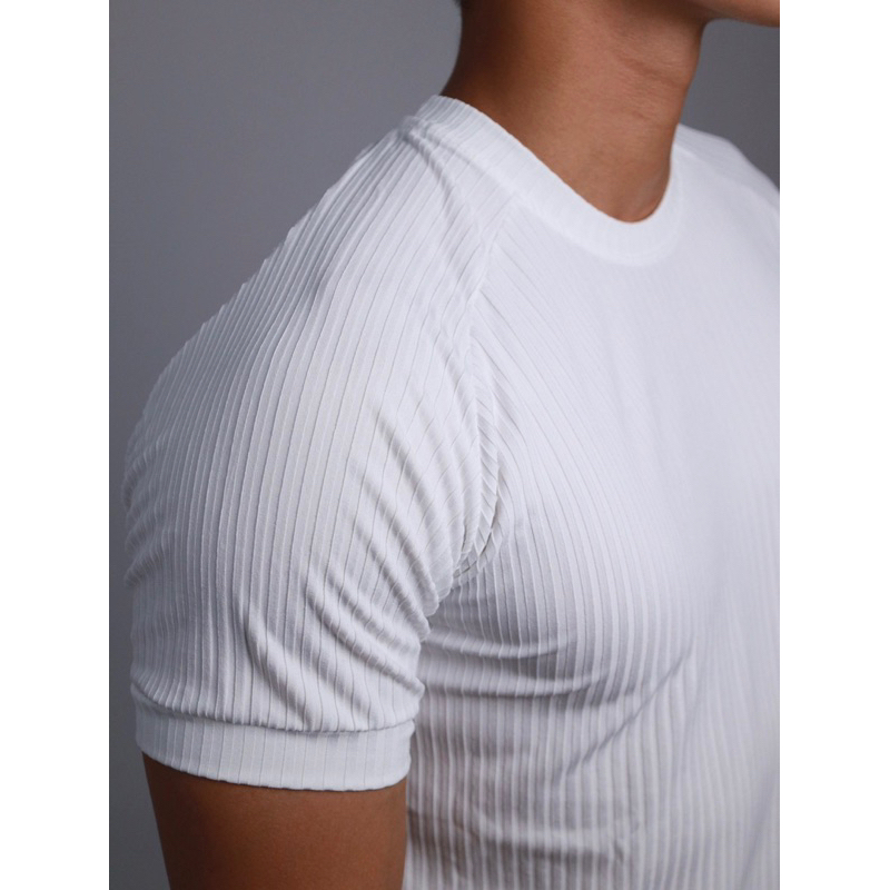 Áo thun body Flo Menswear phối tay sọc gân đũa chất thun lạnh cao cấp