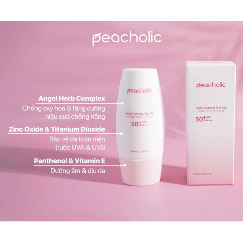 Kem Chống Nắng Nâng Bật Tone Peacholic Fresh Calming Sun Gel SPF 50+ PA++++ ( mẫu cũ)